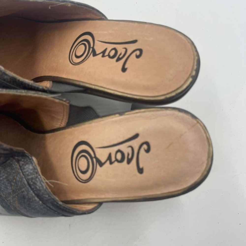 Icon Womens Pug Dog Graphic Leather Mules Clogs Black Gray‎ Size 5.5M - Picture 7 of 8